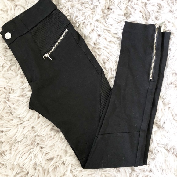 Zara Pants - ZARA HIGHRISE KNIT PONTE MOTO LEGGINGS